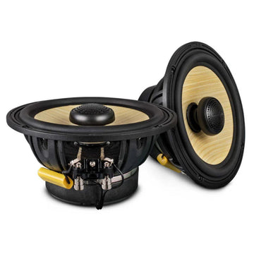 DS18 6.5" 150W RMS 4-Ohm 2-Way Coaxial Speakers with Woven Yellow Composite Cone