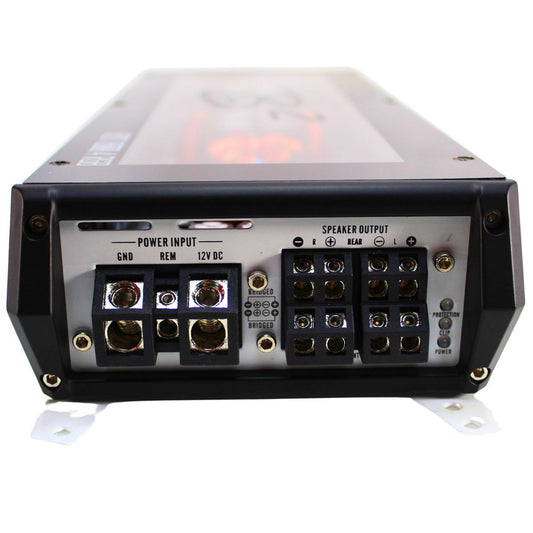 B2 Audio RIOT 1800W 2-Ohm Class D 4-Channel Amplifier w/ RGB LED Illumination